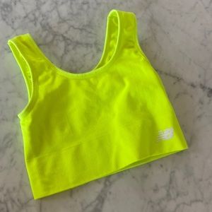 Neon yellow new balance sports bra